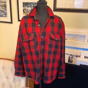 Vintage Protest Clothing Buffalo Plaid Wool Shirt/Jacket Red & Black